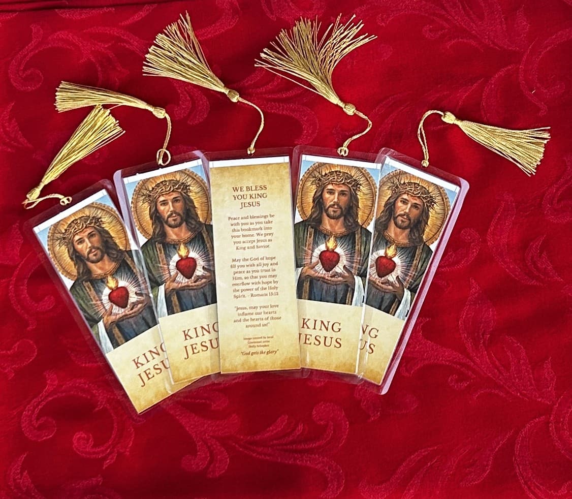 Sacred Heart of Jesus bookmarks, Five (5)